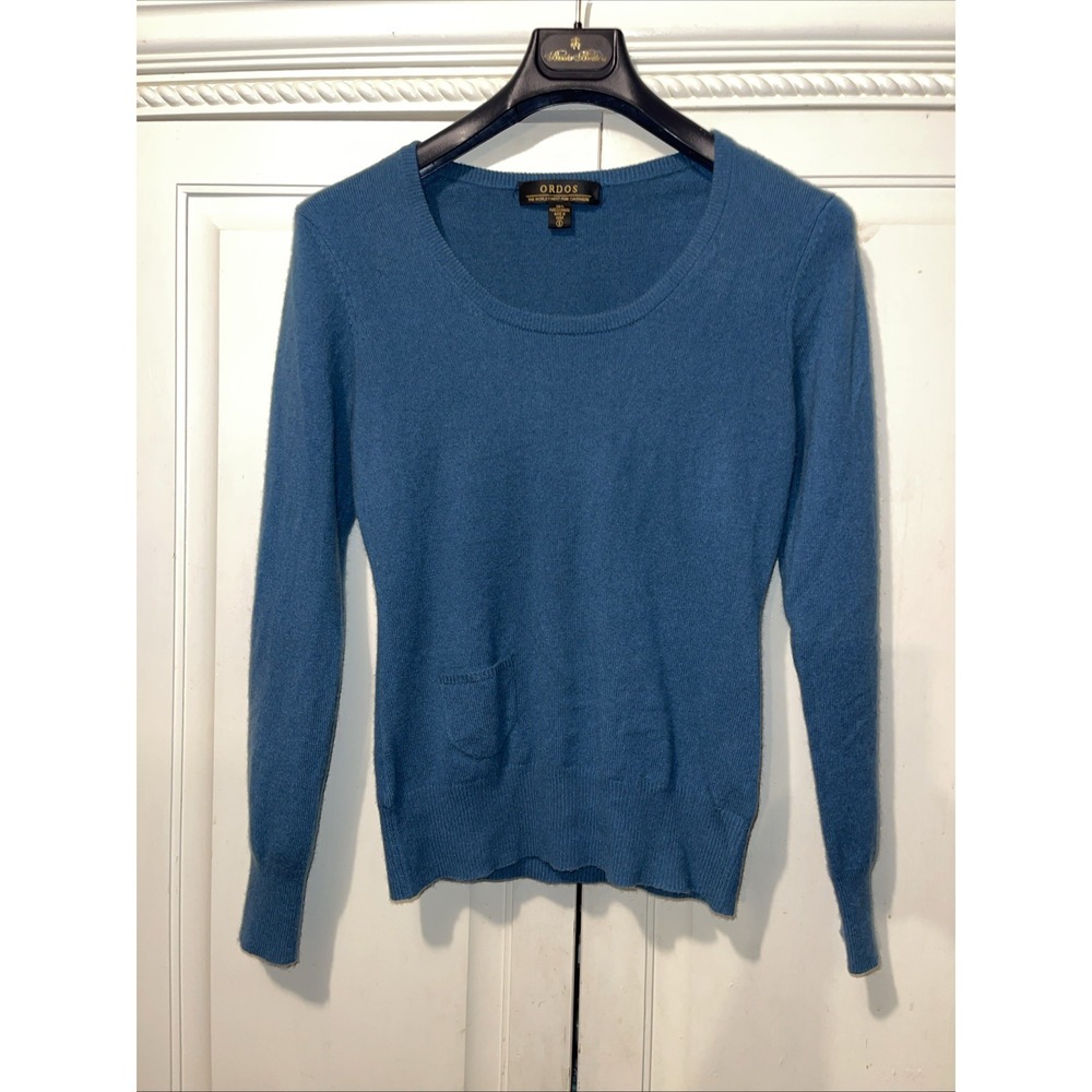 Ordos Sweater Women Teal 100% Cashmere The World Finest Pure Cashmere